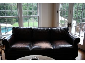 Bernhardt Soft Comfy Brown Leather Couch