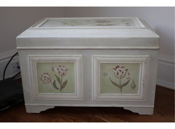 Small Wooden Floral Painted Chest