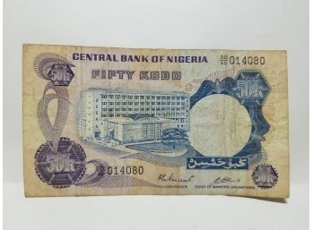1973-78 Central Bank Of Nigeria 50 Kobo Banknote