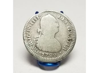 1799 Carolus IIII Spanish Colonial 1 Reales, Silver  Coin