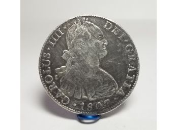 1807 Carolus IIII Spanish Colonial 8 Reales, Silver Coin