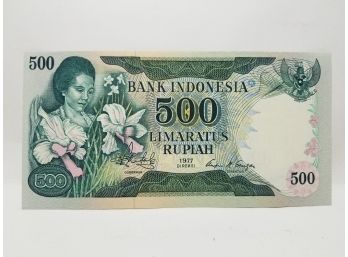 1977 Bank Indonesia 500 Limaratus Rupiah Banknote