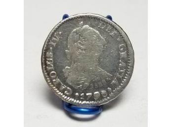 1790 Carolus IV Spanish Colonial 1 Reales, Silver Coin