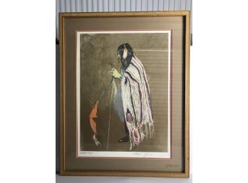 Rhoda Yanow Artist Proof  Lithograph , Matted And Framed .