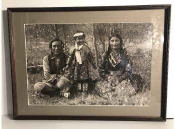 Photograph Art Framed And Matted Of American Indian Family