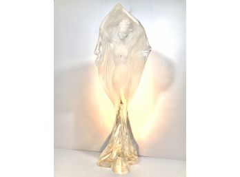 Ann Froman  Evening Mist Clear Acrylic Sculpture Of Erotic Lady Retailed $6000