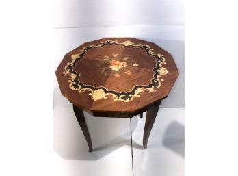 Italian Occasional Storage  Table With Floral Inlay