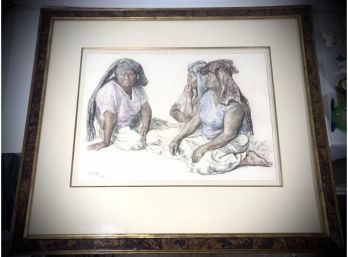 Francisco Zuniga 'Three Seated Women' 1987 Pastel On Paper COA Included