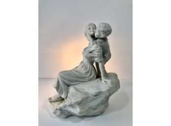 German Sculptor Rudolf Kaesbach Biscuit Porcelain Ivory Polished Statue