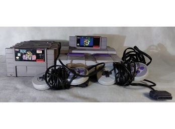 SNES System, Controllers And Cartridges