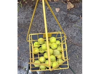 Tennis Ball Pick Up Basket With Old Balls