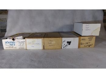 Six Boxes Of Football Cards 1990, 1991, 2005