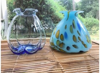 Two Large Blue Vases