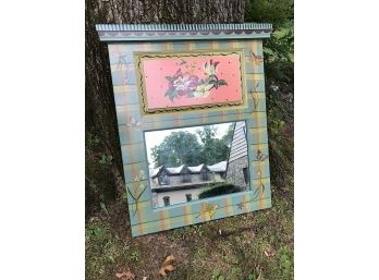 Pretty Floral Painted Mirror