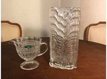 Crystal Vase And Pitcher