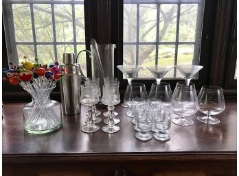 Assorted Barware And Glasses