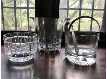 Three Glass Ice Buckets