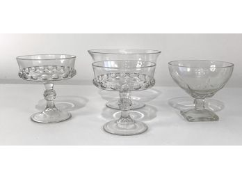 Four Glass Compote Bowls