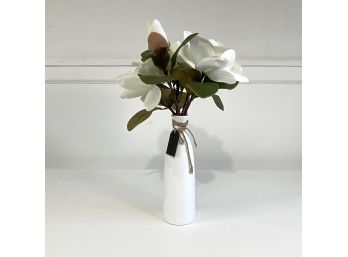 Faux White Floral Vase