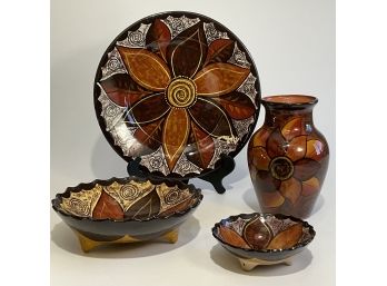 Four Pieces Of Coordinating Mexican Pottery