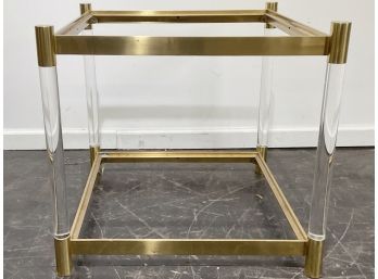 Lucite And Brass Table Base
