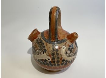 Ceramic Pitcher With Hand Painted Bird