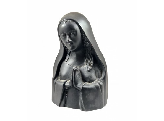 Hand Carved Religious Wood Mary Statue By C.E. Randall