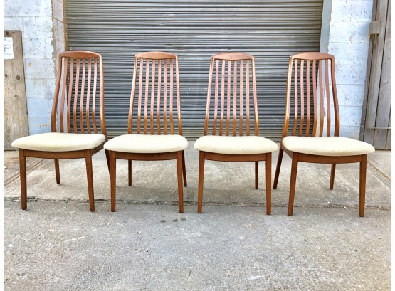 Set Of 4 Teak Dining Chairs By Edward Valentinsen For Dyrlund