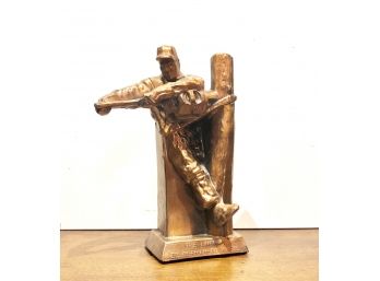 Rare Norman Rockwell “Lineman” Bronze Sculpture