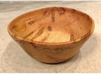 Large Hand Made Maple Wood Bowl Signed CS
