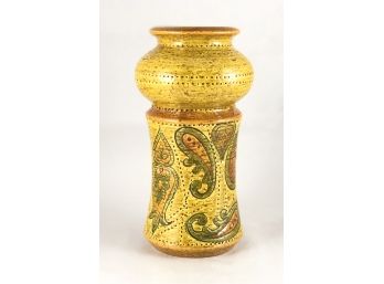 Aldo Londi Designed 'Liberty' Paisley Pattern Ceramic Vase For Bitossi