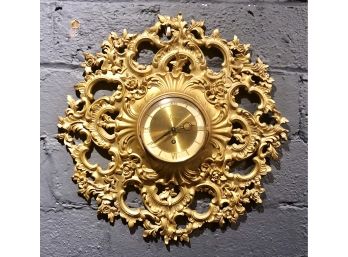 Mid Century Syroco Starburst Wall Clock