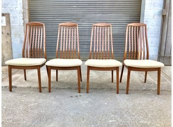Set Of 4 Teak Dining Chairs By Edward Valentinsen For Dyrlund