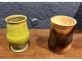 Pair Of Ceramic Vases - Signed Dado And Trullio