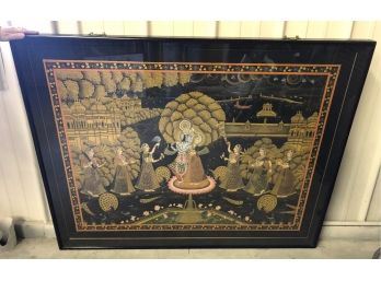 Large Indian Hand Colored Print