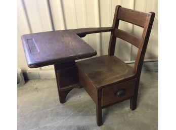 Vintage Childs School Desk With One Drawer