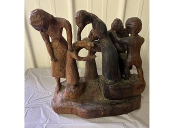 Carved Wooden Sculpture By Butler '74