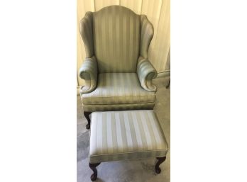 Classic Wingback Chair With Ottoman