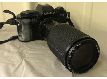 Minolta 35mm Camera With Long Lens