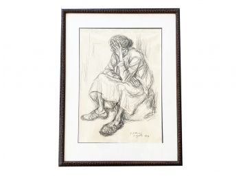 A Vintage Pencil Sketch, Signed And Dated 1964