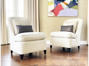 A Pair Of Gorgeous Modern Slipper Chairs By Donghia