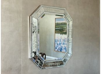 A Vintage Octagonal Venetian Glass Mirror