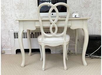 A Painted Wood Desk And Chair