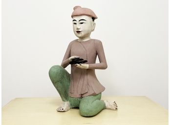 A Vintage Asian Carved Wood Figure