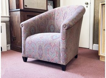 A Modern Arm Chair In Deco Inspired Paisley Print By Donghia