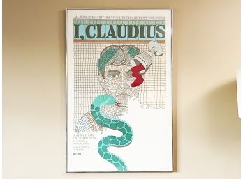 Large Original Vintage Pencil Signed Poster Art From 1970's TV Series 'I, Claudius' By Seymour Chwast