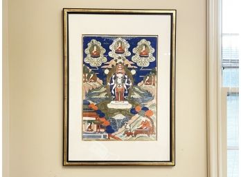 An Antique Asian Silk Painting