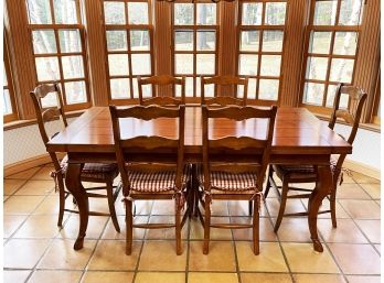 A Hardwood Cantilever-Leaf Farm Table And Chairs By Guido Zichele For Bloomingdales