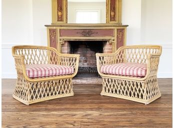 A Pair Of Vintage Mid Century Rattan Chairs, From Walters' Wicker Wonderland