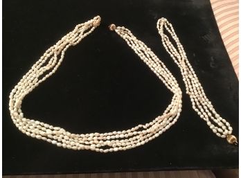 Freshwater Pearl Bracelet And Necklace Set